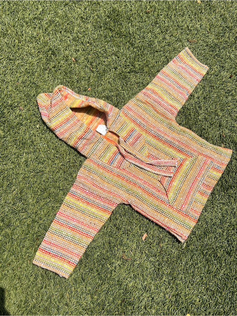 Striped Multicolor Hooded Knit Sweater